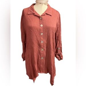 NWT Como Vintage Blouse Mother of Pearl Buttons Size XL